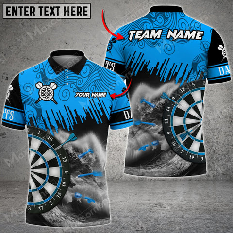 Mostprints Darts Seawave Color Options Personalized Name, Team Name Unisex 3D Shirt ( 4 Colors )