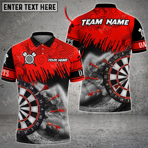 Mostprints Darts Seawave Color Options Personalized Name, Team Name Unisex 3D Shirt ( 4 Colors )