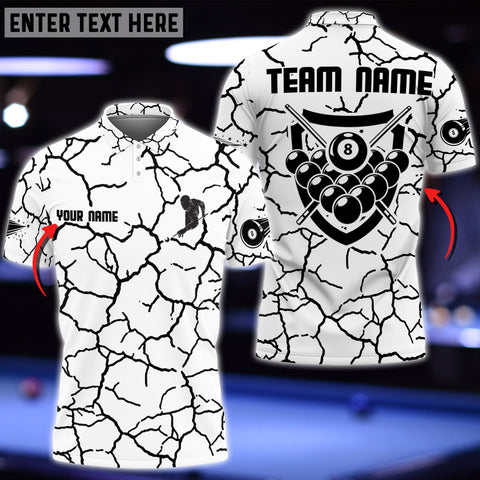 Mostprints Cracked Wall 8 Ball Billiard Personalized Name 3D Shirt