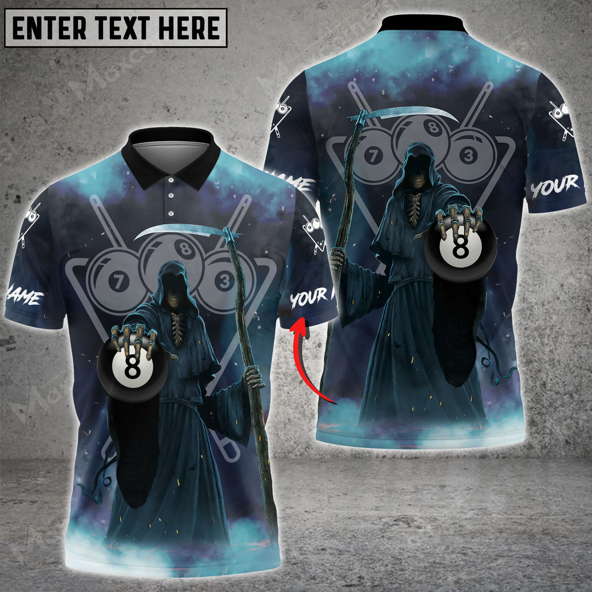 Mostprints Billiards Grimm Reaper Personalized Name 3D Shirt