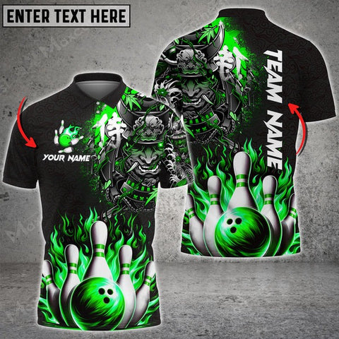 Mostprints Bowling Samurai Warrior Madness Multicolor Option Customized Name 3D Shirt (6 Colors)