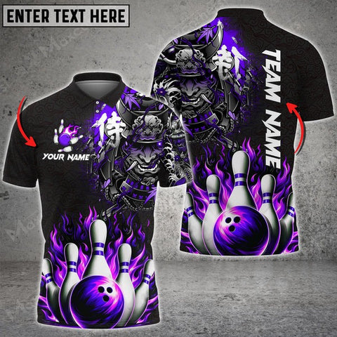 Mostprints Bowling Samurai Warrior Madness Multicolor Option Customized Name 3D Shirt (6 Colors)