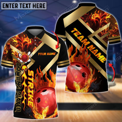 Mostprints Bowling Ball & Pins Magic Collision Multicolor Option Customized Name 3D Shirt (4 Colors)