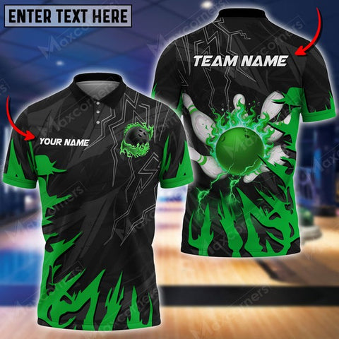 Mostprints Bowling Ball & Pins Break The Darkness Multicolor Option Customized Name 3D Shirt (5 Colors)