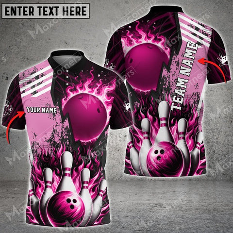 Mostprints Bowling Ball & Pins Solar Heat Multicolor Option Customized Name 3D Shirt (6 Colors)