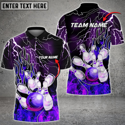 Mostprints Bowling Thunder And Fire Pro Multicolor Option Customized Name 3D Shirt