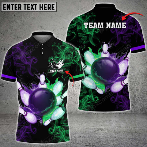 Mostprints Bowling Ball And Pins Equal Battle Multicolor Option Customized Name 3D Shirt (4 Colors)