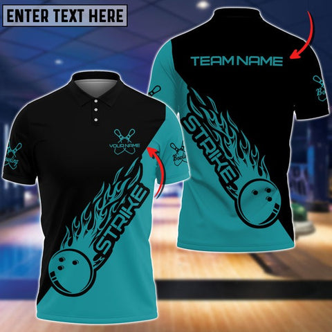 Mostprints Cyan Bowling Strike Personalized All Over Printed Shirt