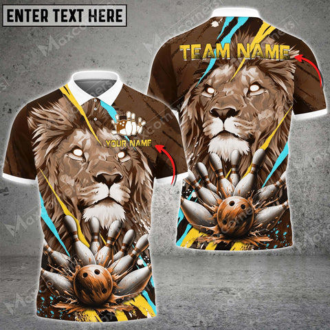 Mostprints Bowling Ball & Pins Legend Of The Lion King Multicolor Option Customized Name 3D Shirt (4 Colors)