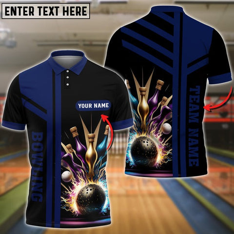 Mostprints Bowling And Pins Premium Professional Multicolor Option Customized Name 3D Shirt