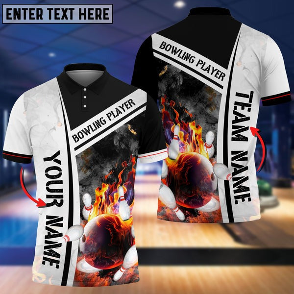 Mostprints Bowling And Pins Lava Pattern Customized Name 3D Shirt