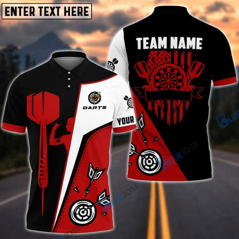 Mostprints Dart Board US Flag Personalized Name, Team Name 3D Shirt (4 Colors)