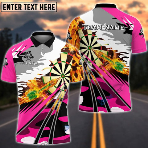 Mostprints Fire Dartboard Darts Multicolor Option Personalized Name 3D Shirt (4 Colors)