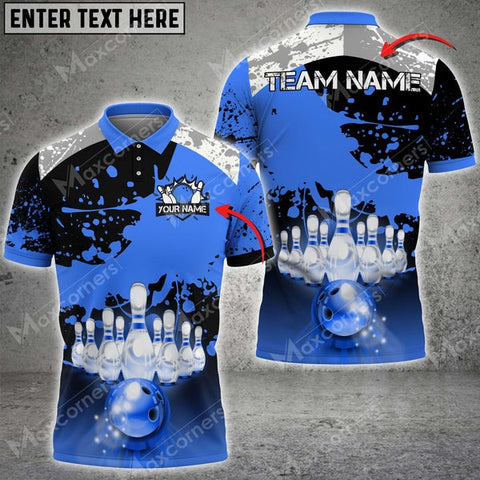 Mostprints Bowling & Pins Sports Jersey Multicolor Option Customized Name, Team Name 3D Polo Shirt (6 Colors)