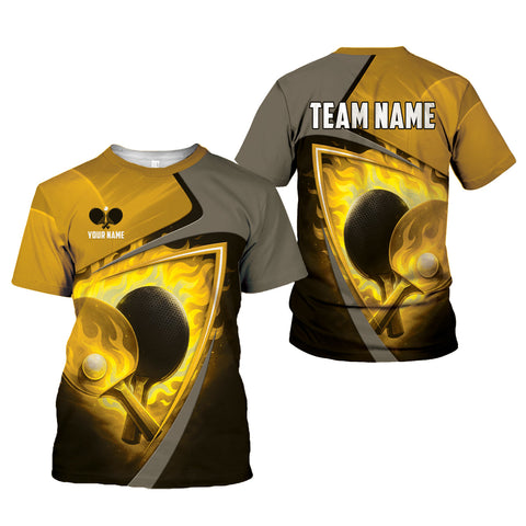 Personalized 3D Table Tennis T Shirt with Name, Custom Table Tennis Shirts for Team, Men Women unisex 3D shirt
