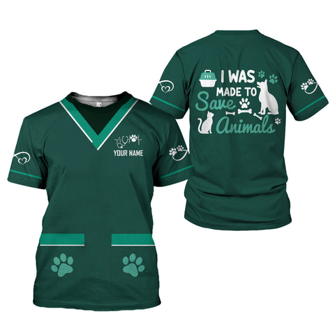 Custom Name Dog Grooming 3D T-Shirt, Pet Grooming Uniform T Shirt for Women Men