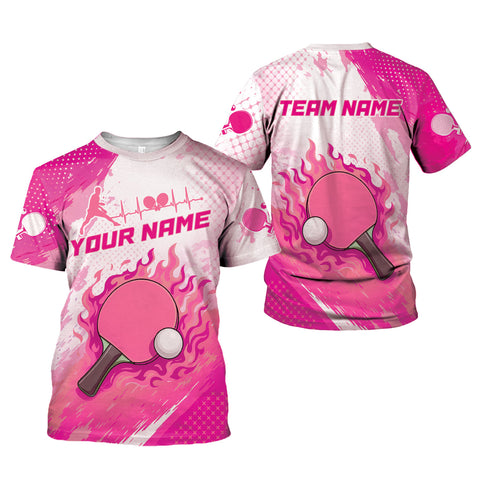 Personalized Name Team's Name Table Tennis 3D T Shirt, Table Tennis lover Shirts, Shirts for Team, Men Women unisex shirt 3d