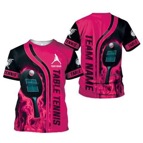 Personalized Name Team's Name Table Tennis Shirt 3D, Table Tennis Shirts, Funny Shirts for Team, Men Women unisex 3D shirt