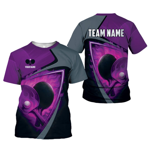 Personalized 3D Table Tennis T Shirt with Name, Custom Table Tennis Shirts for Team, Men Women unisex 3D shirt