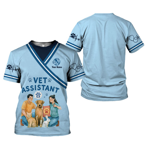 Custom Name Dog Grooming 3D Shirt, Pet Grooming Uniformt unisex T Shir for Women Men