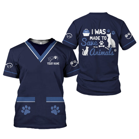 Custom Name Dog Grooming 3D T-Shirt, Pet Grooming Uniform T Shirt for Women Men