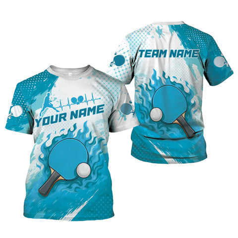 Personalized Name Team's Name Table Tennis 3D T Shirt, Table Tennis lover Shirts, Shirts for Team, Men Women unisex shirt 3d