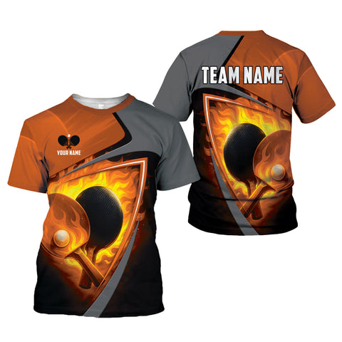 Personalized 3D Table Tennis T Shirt with Name, Custom Table Tennis Shirts for Team, Men Women unisex 3D shirt