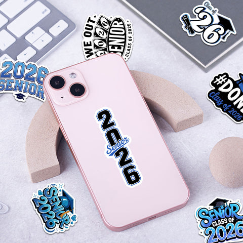 10pcs Graduation Class Of 2026 Sticker, Senior 2026 Stickers, Waterproof sticker Decoration For Laptop Book Kindle