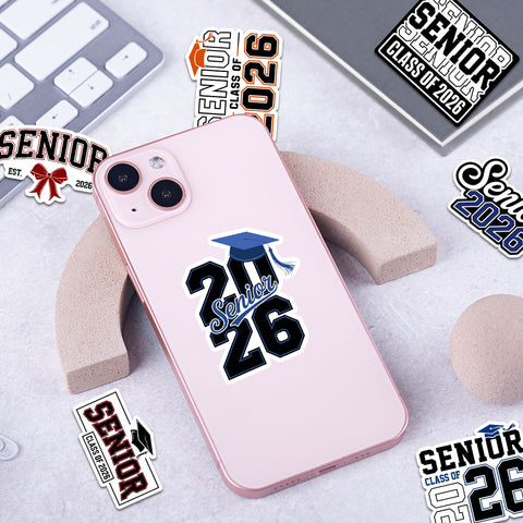 10pcs Senior 2026 Stickers, Sticker For Student, Graduation Class Of 2026 Gift, Waterproof sticker Decoration For Laptop Book Kindle