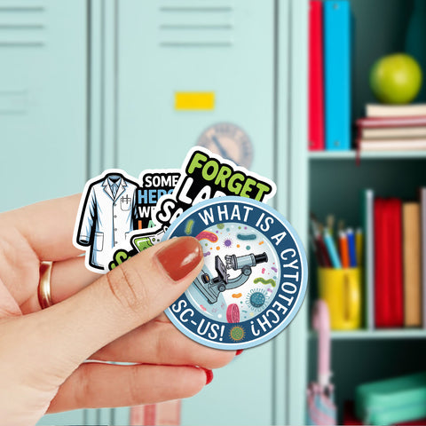 10pcs Science Stickers, lab tech gift, Science Stuff with Chemistry Biology, Physics, Science Classroom Decor for School Teacher Student Laboratory Sticker Decals for Laptop Water Bottle Notebook