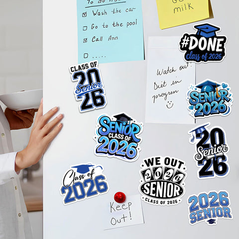 10pcs Graduation Class Of 2026 Sticker, Senior 2026 Stickers, Waterproof sticker Decoration For Laptop Book Kindle