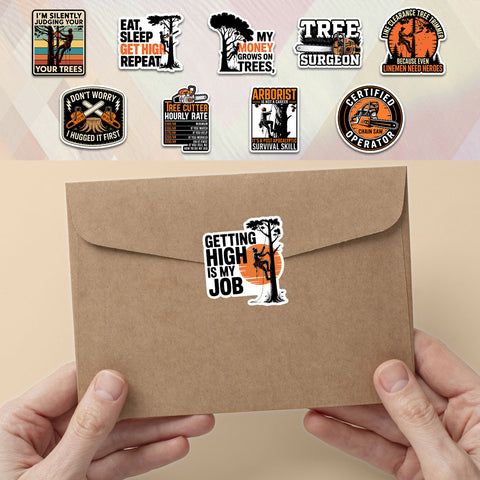 10pcs Arborist Waterproof Vinyl Stickers, Sticker for Boys Adults for Water Bottles Laptop Suitcase for Birthday Party Supplies Decoration Favors