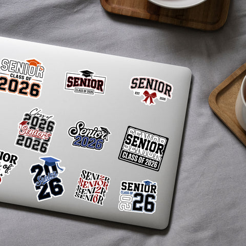 10pcs Senior 2026 Stickers, Sticker For Student, Graduation Class Of 2026 Gift, Waterproof sticker Decoration For Laptop Book Kindle