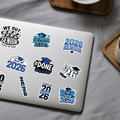 10pcs Graduation Class Of 2026 Sticker, Senior 2026 Stickers, Waterproof sticker Decoration For Laptop Book Kindle
