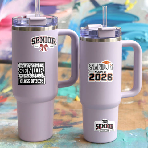 10pcs Senior 2026 Stickers, Sticker For Student, Graduation Class Of 2026 Gift, Waterproof sticker Decoration For Laptop Book Kindle