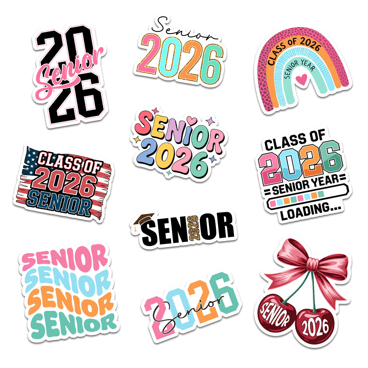 (10PCS) Graduation Senior 2026 Sticker 3in, Sticker For Student, Graduation Class Of 2026 Gift, College Student Decoration For Laptop Planner Kindle