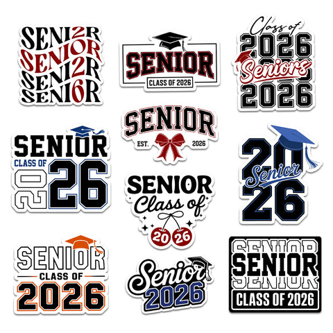 10pcs Senior 2026 Stickers, Sticker For Student, Graduation Class Of 2026 Gift, Waterproof sticker Decoration For Laptop Book Kindle