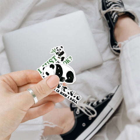 10 pcs Cute Panda Stickers, Animal sticker for Water Bottles Laptop Luggage Computer Scrapbooking, gift for Kids Teens Girls Boys Adults Aesthetic Waterproof Vinyl Decals