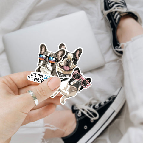 10PCS French Bulldog Stickers 3in, Cute and Funny Dog Birthday Decorations for Food Bowls, Doghouse, Party Favors