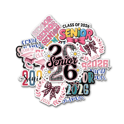 10pcs Senior 2026 Stickers, Cute Sticker For Student, Graduation Class Of 2026 Gift, Waterproof sticker Decoration For Laptop Planner Tablet Kindle Vehicles