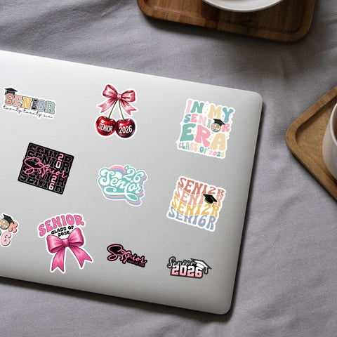 10PCS Senior 2026 Sticker Pack, Cute Girly Sticker For Student, Graduation Class Of 2026 Gift, College Student Decoration For Laptop Planner Tablet Kindle