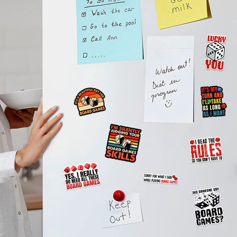 10Pcs Board Games Sticker Pack, Board Gaming Nerd Sticker, Game Lover Gift, Gaming Party Decoration for Laptop Tablet Table Water Bottle Wall Helmet