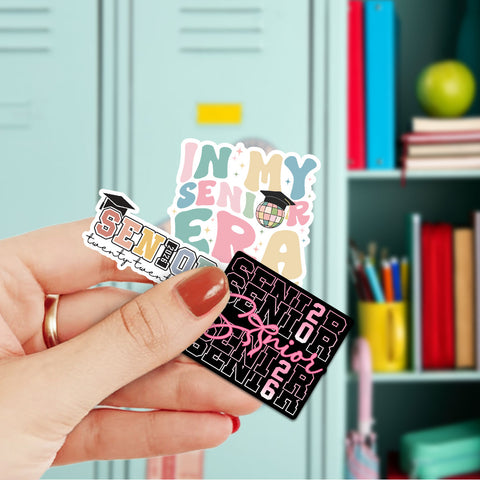 10PCS Senior 2026 Sticker Pack, Cute Girly Sticker For Student, Graduation Class Of 2026 Gift, College Student Decoration For Laptop Planner Tablet Kindle