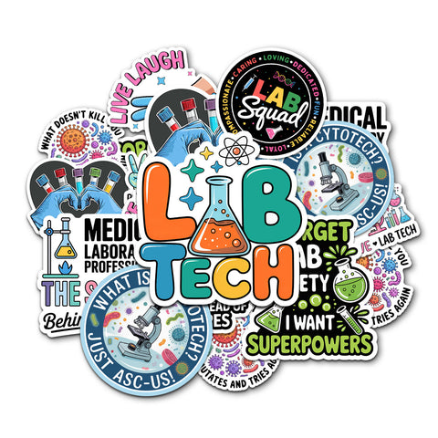 10pcs Science Stickers, lab tech gift, Science Stuff with Chemistry Biology, Physics, Science Classroom Decor for School Teacher Student Laboratory Sticker Decals for Laptop Water Bottle Notebook