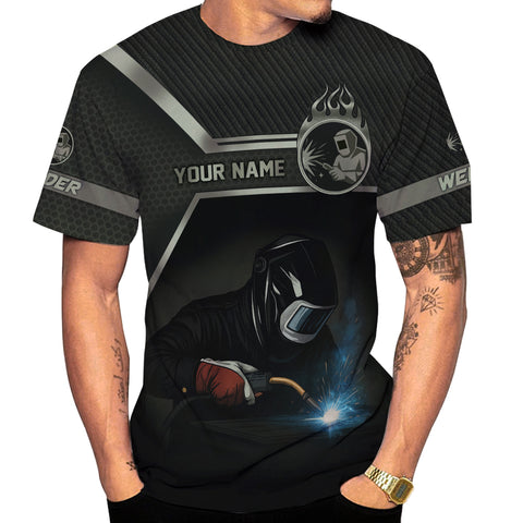 Personalized Name Welder 3D Shirt, Welder shirt Gift for Men, Welding 3D All Printed Shirt