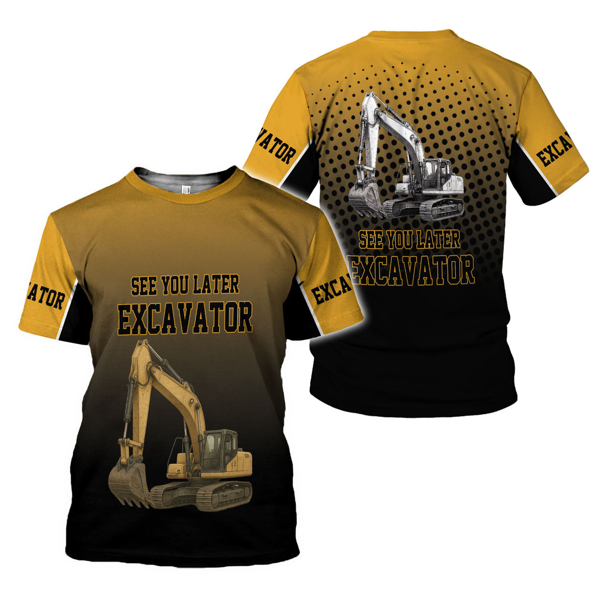 Personalized Name Excavator Shirt 3D Gift shirt for Men, Short Sleeve unisex Tee Casual Wear