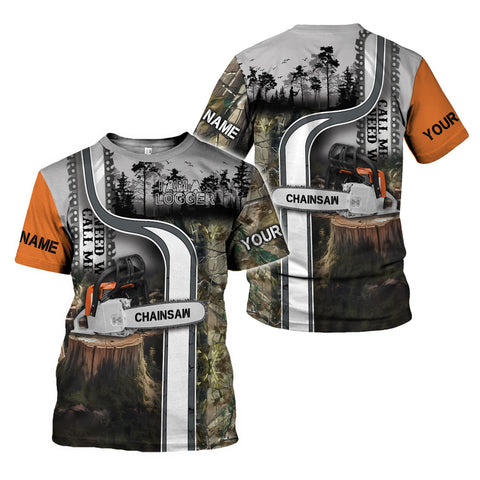 Custom Name Logger 3D Shirt, Arborist gift shirt for men women, Short Sleeve unisex Tee Casual Wear