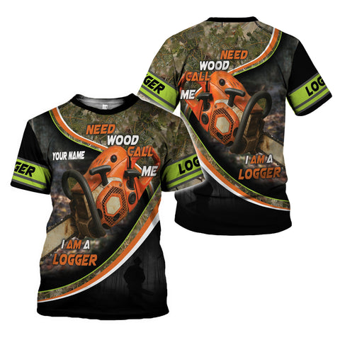 Custom Name Logger 3D Shirt for men, Arborist gift shirt, Short Sleeve unisex Tee Casual Wear