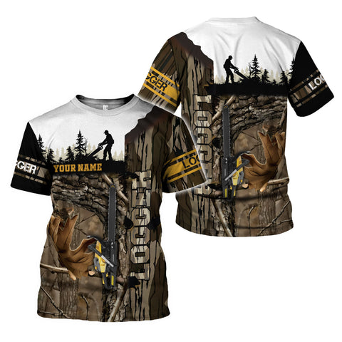 Personalized Name Logger Shirt 3D shirt for Men, Arborist gift shirt, Short Sleeve unisex Tee Casual Wear