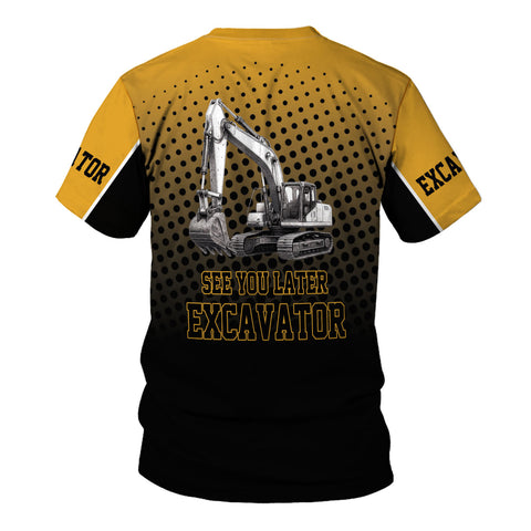 Personalized Name Excavator Shirt 3D Gift shirt for Men, Short Sleeve unisex Tee Casual Wear